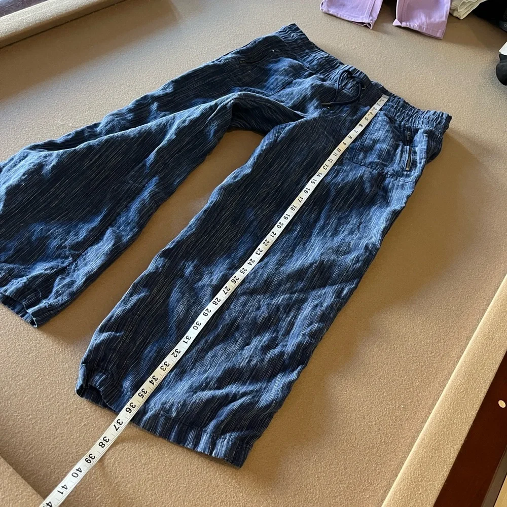 Athleta Cabo Linen Blue Wide-Leg Pants - Picture 13 of 15